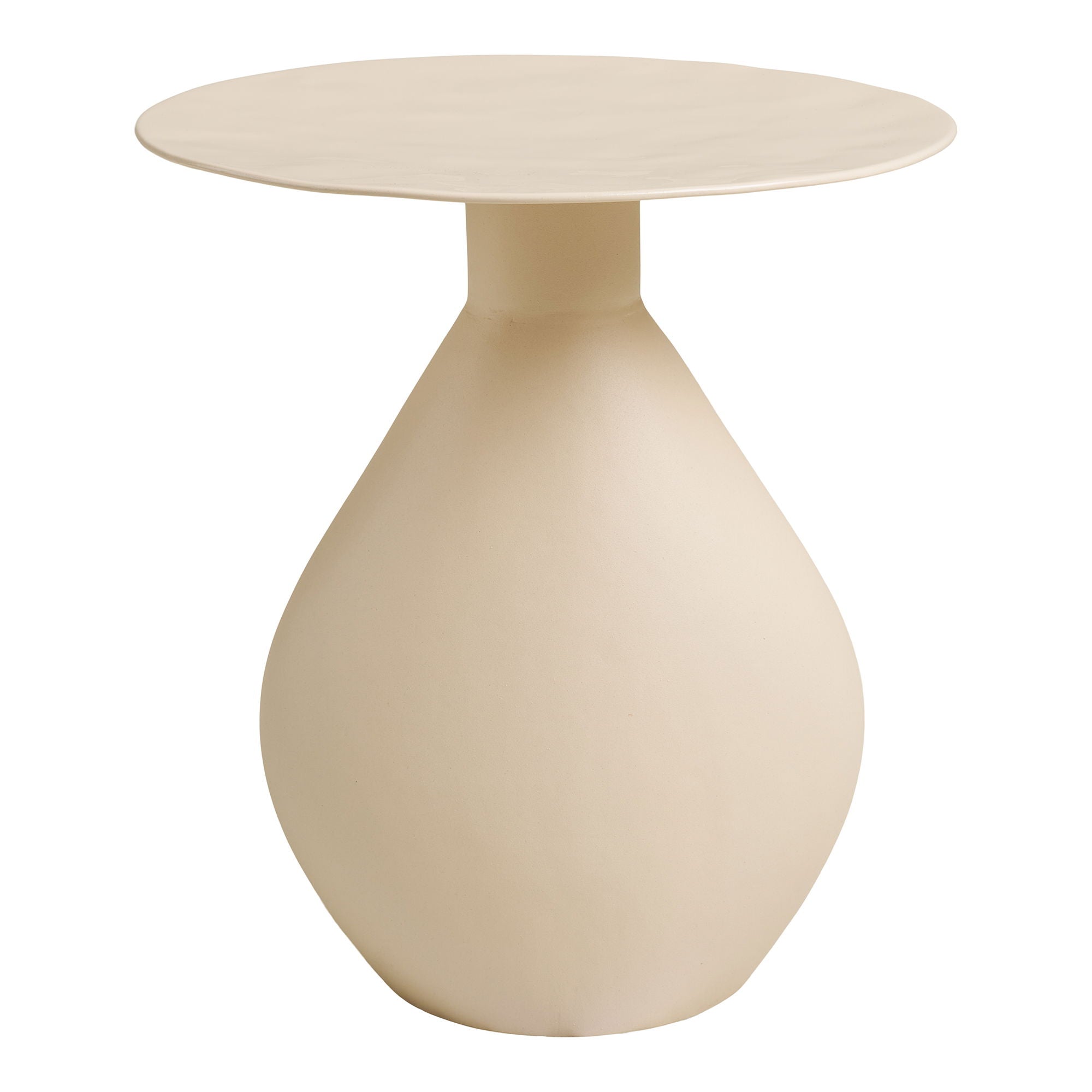 House Nordic Calais - ronde bijzettafel gebroken wit metaal Ø36 x H40 cm met matte finish, subtiel naast je bank